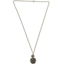 Round Shape Retro Striped Volume Necklace Pocket Watch Bronze D1T7