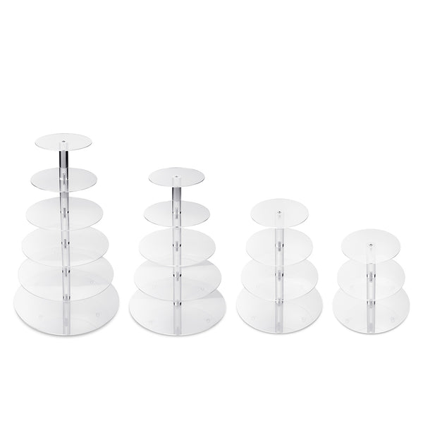 3/4/5/6 Tier Clear Acrylic Sheet Cupcake Stand Display Tower Wedding Birthday