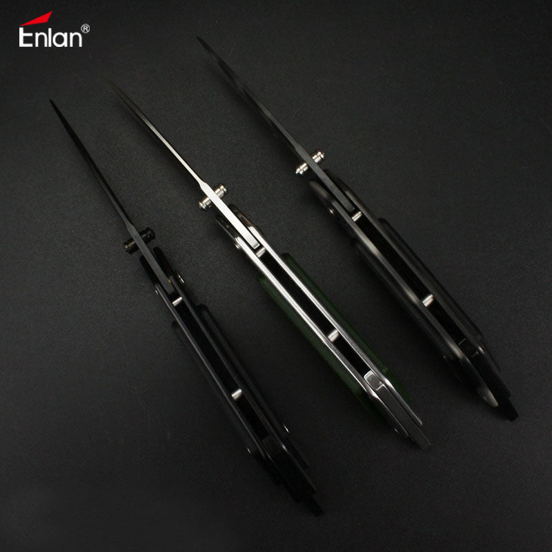 Enlan M017 8cr13mov Blade Folding Knife Kitchen Fruit Peeler Outdoor Portable Cuting Tool Mini Stainless Steel  Knife Pocket Utility Knife Portable Collection EDC Tool