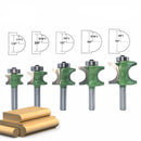 Drilpro 5pcs 8mm Shank Round Over Router Bit 1/4 to 5/8 Inch Woodworking Edging Router Chisel Groove Cutter