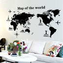 Removable Poster Letter World Map 3D Art Decor Vinyl Wall Sticker Living Room Office Decorations