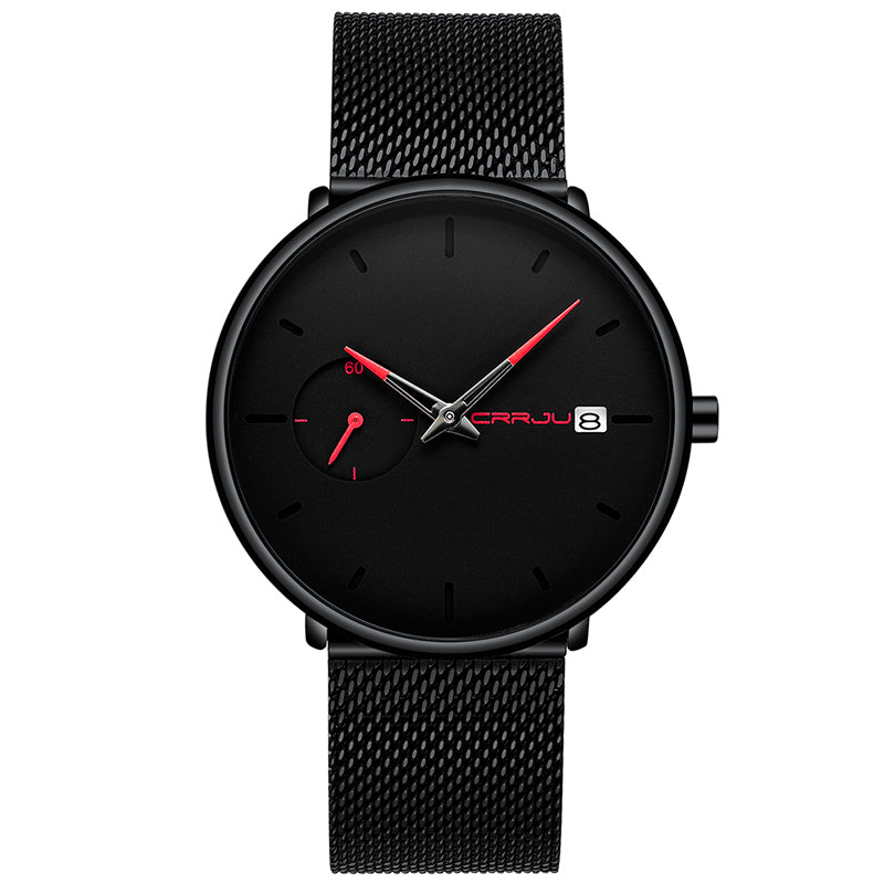 CRRJU 2258 Simple Dial Color Bright Needle Day Display Fashion Men Quartz Watch