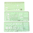 6Pcs/Set Circles Squares Geometric Formwork Drawing Templates Angle Ruler Stencil Measuring