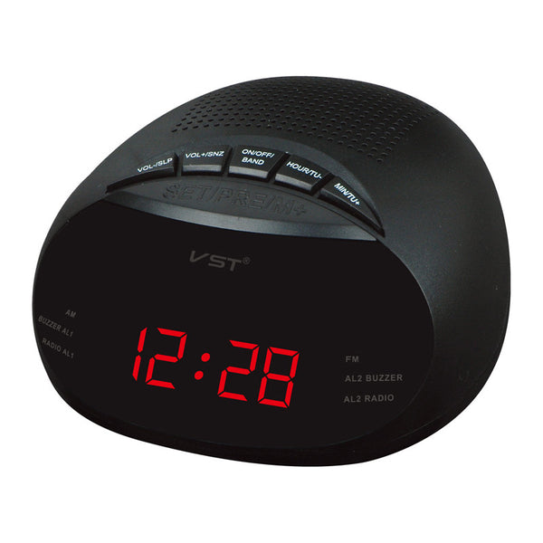 VST ST-8  EU Led Digital Radio Alarm Clock With Blue Red Green Backlight Two Groups Alarm Clock AM FM Clock Ra