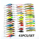 ZANLURE 43PCS Mixed Models Fishing Lure Multi Colors Minnow Lure Crank Bait Tackle Set