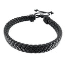 Leather Bracelet Bangle Cuff Rope Black Surfer Wrap Adjustable Men,Women N8C6