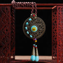 Ethnic Round Tassels Necklace Long-Style Alloy Necklace For Women