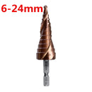 M35 Cobalt Step Drill Bit 1/4 Inch Hex Shank HSS-Co Step Drill Bit Spiral Grooved Hole Cutter