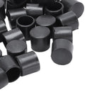 50 Pcs Black Rubber PVC Flexible Round End Cap Round 12mm Foot Cover I2E3