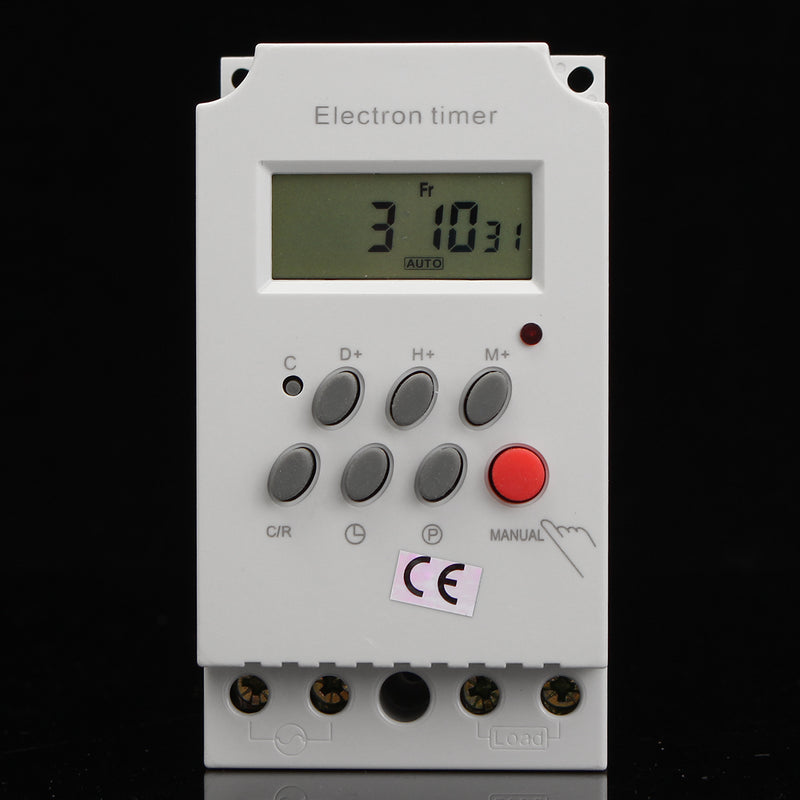 Digital Electronic Timer Switch AC 220V 25A Din Rail Programmable