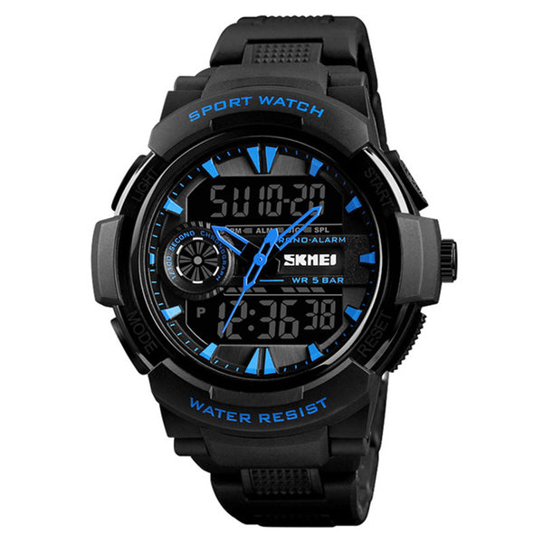 SKMEI 1320 Dual Display Digital Watch Men Chronograph Alarm Watch Fashion Waterproof Sport Watch