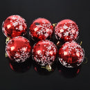 6pcs Christmas Tree Balls Diameter 6cm Snowflake Color Drawing Decorations  G4D7