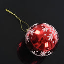 6pcs Christmas Tree Balls Diameter 6cm Snowflake Color Drawing Decorations  G4D7