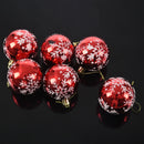 6pcs Christmas Tree Balls Diameter 6cm Snowflake Color Drawing Decorations  G4D7