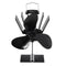 EQ2-BK(3BL) Heat Powered Wood Stove Fan Silent Eco-Friendly Fireplace Fan for Wood Log Burner