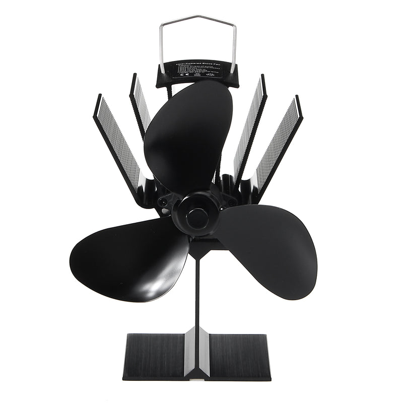 EQ2-BK(3BL) Heat Powered Wood Stove Fan Silent Eco-Friendly Fireplace Fan for Wood Log Burner