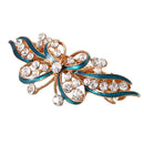 Ladies Bow Glittering Crystal Stone Decor French Hair Clip Clip Brace Blue