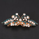 Ladies Bow Glittering Crystal Stone Decor French Hair Clip Clip Brace Blue