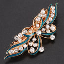 Ladies Bow Glittering Crystal Stone Decor French Hair Clip Clip Brace Blue