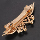 Ladies Bow Glittering Crystal Stone Decor French Hair Clip Clip Brace Blue