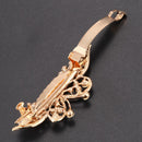 Ladies Bow Glittering Crystal Stone Decor French Hair Clip Clip Brace Blue