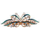 Ladies Bow Glittering Crystal Stone Decor French Hair Clip Clip Brace Blue