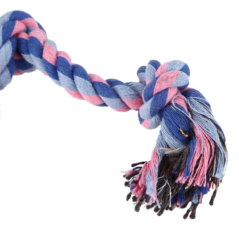 Family Dogs Pets Multicolor Braided Rope Bone Chewing Bone Tug Toy18cm Leng K4P5
