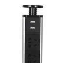 2500W Electrical Socket Power Hidden Kitchen Table USB Charger Aluminum Shelf