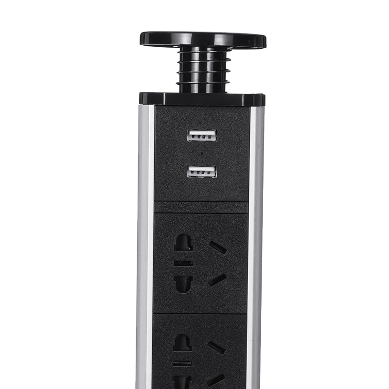 2500W Electrical Socket Power Hidden Kitchen Table USB Charger Aluminum Shelf