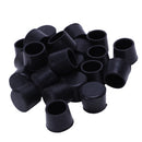 24 Pieces 25mm Black Round Rubber Leg Foot Lid Holder for Furniture Chairs  T8N3