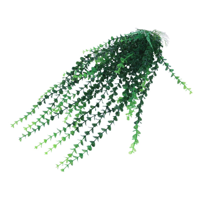40cm Aquarium aquascaping Green artificial plant with ceramic base