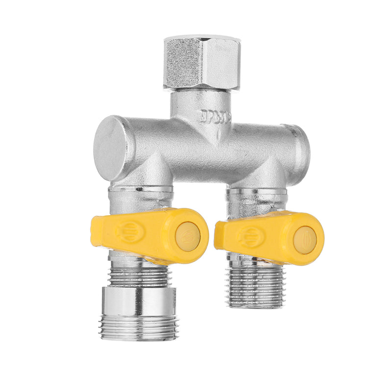 1/2'' Garden Hose Maniford Quick Connector 2 Outlet Two Way Splitter Valve Adapter Hose Connector Splitter for Washing Machine Faucet