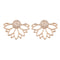 Trendy Rhinestone Earring Hollow Lotus Double Side Ear Stud for Women