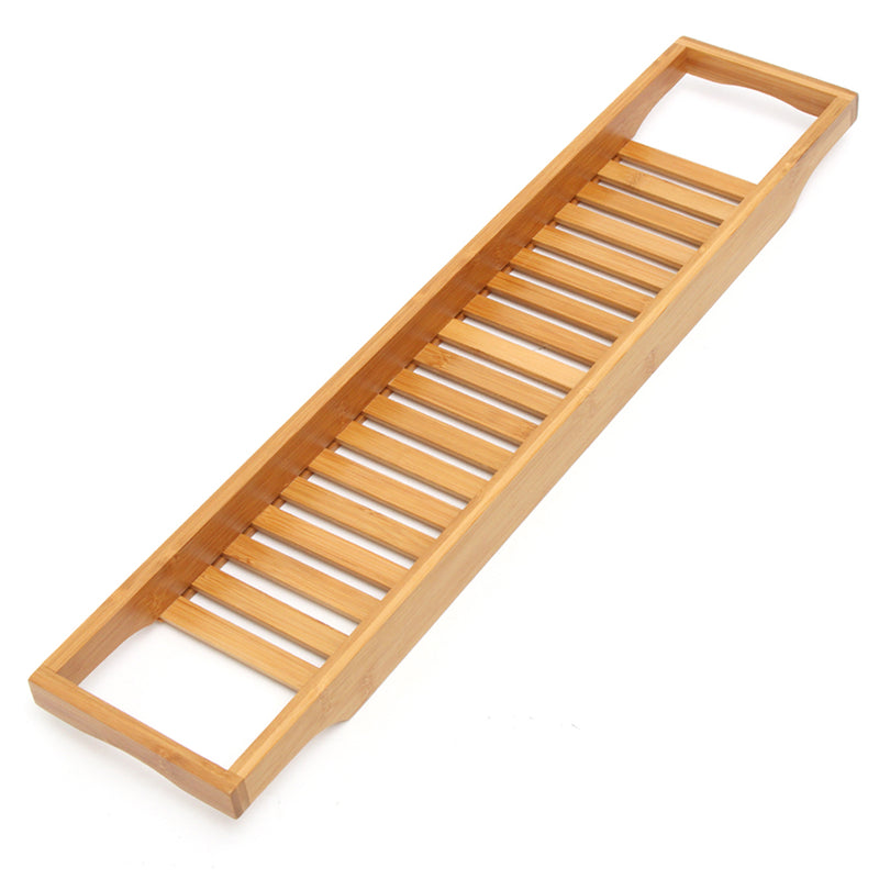 Bathroom Bamboo Bath Shelf Caddy Wine Holder Tub Tray Over Bathtub Rack Support Storage
