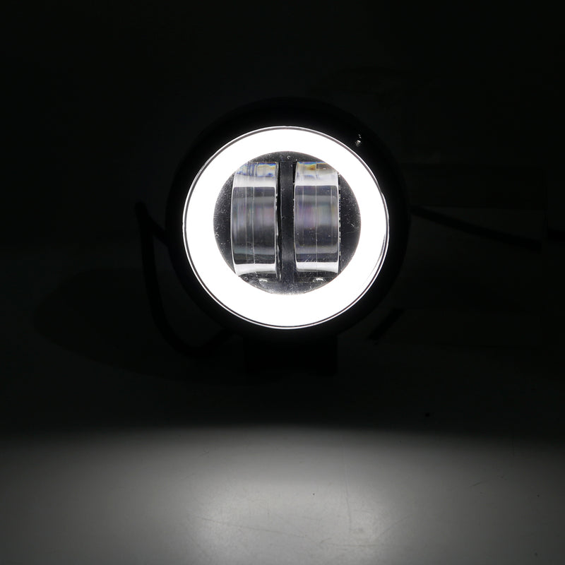 3inch  12/24V 6500K 20W Round LED Work Light With White Angel Eyes Lights Spot Fog light For Car Boat Motorcycle