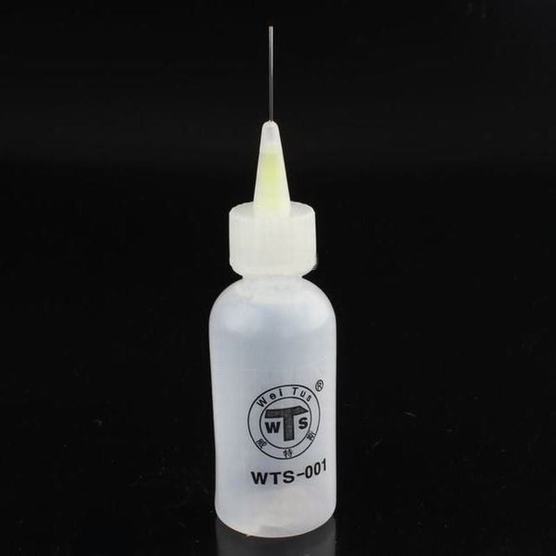 2Pcs 50ml Needle Tip Soldering Liquid Flux Alochol Oil Dispenser Plastic Bottle