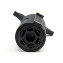 Tirol T21850 USA 7 Pin Flat to 6 Pin Round Trailer Adapter Light Wiring Plug Connector 12V