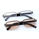 Perforated Half Frame Brown And White Crystal Reading Glasses Comfortable To Wear