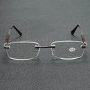 Aluminum-magnesium Alloy Reading Glasses Frameless HD Resin Lenses Presbyopic Glasses