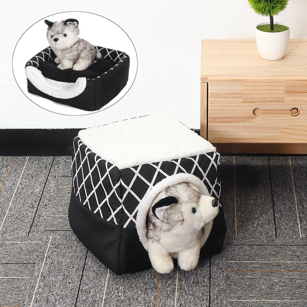 Folding Fleece Warm Puppy House Dog Cat Pet Bed Cave Sleeping Mat Pad Soft Cushion