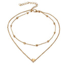 Trendy Double-layered Heart Anklet Peach Heart Beach Anklet