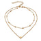 Trendy Double-layered Heart Anklet Peach Heart Beach Anklet