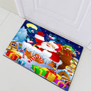 180X180 Santa Claus Christmas Gifts Shower Curtain with Hooks Waterproof Bathroom Carpet Set