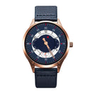 SINOBI 9815 Fashion Leather Strap Men Creative Dial Week Display 24Hour Quartz Watch