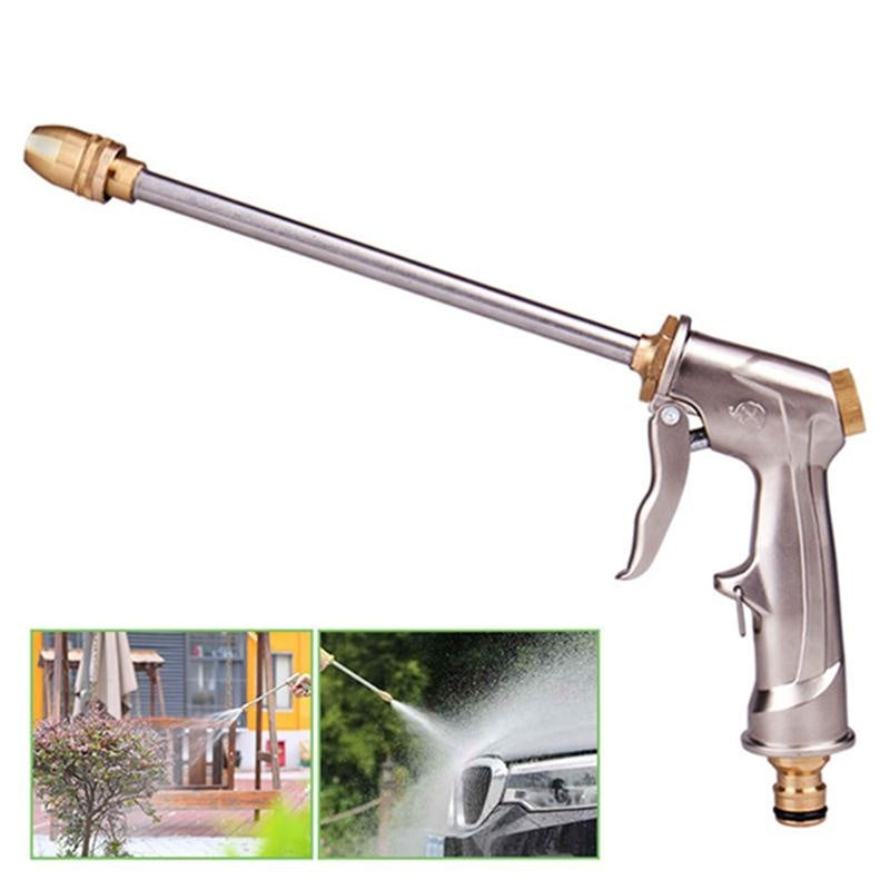 High Pressure Metal Plated Hose Nozzle Water Power Sprayer Garden Car Washer