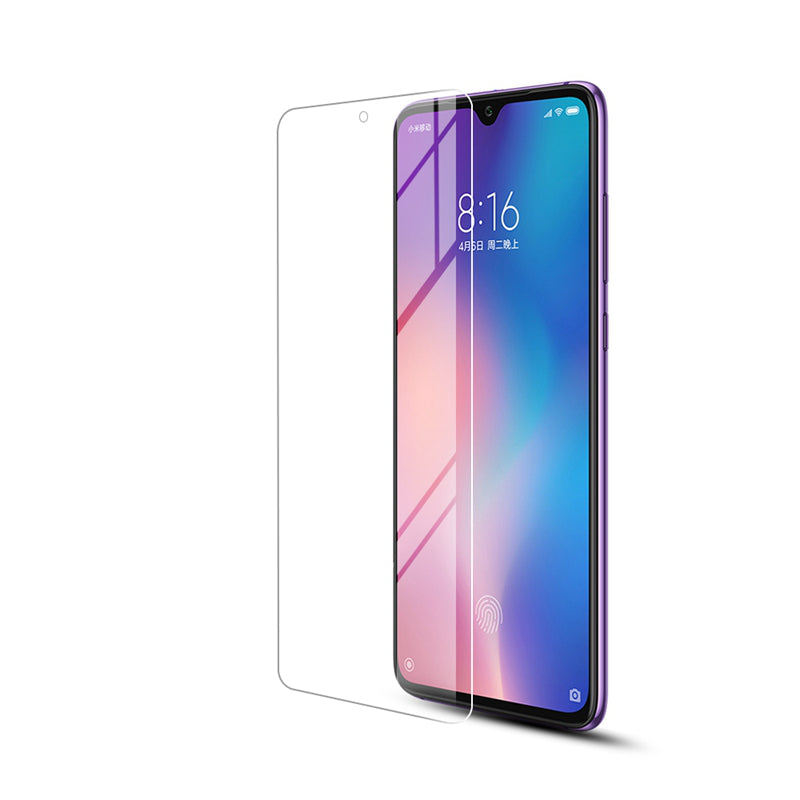 Bakeey Fabric Splice Soft Edge Protective Case+Tempered Glass Screen Protector +Lens Protector For Xiaomi Mi 9 / Mi 9 Transparent Edition-Black