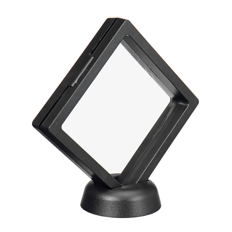 Square 3D Album Floating Frame Holder Coin Box Jewelry Box Display Showcase with Stand