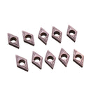 Drillpro 10pcs DCMT0702 EM YBC205 Carbide Insert Turning Tool Holder Inserts For Stainless Steel