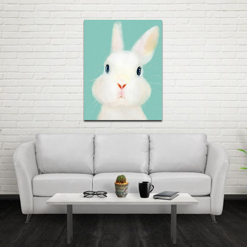 Miico Hand Painted Oil Paintings Cartoon Rabbit Paintings Wall Art For Home Decoration