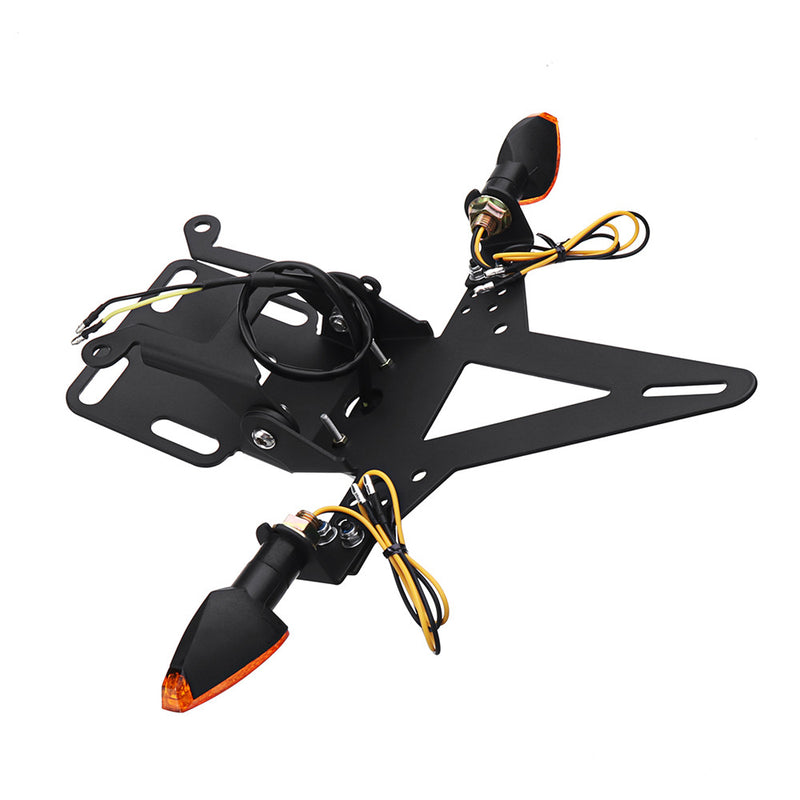 Adjustable Motorcycle License Plate Holder + Turn Signal Lights + Rear brake Tail Light